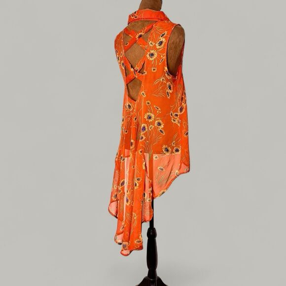 Womens Hi Low Top Size S Sunflower Dutton Yellowstone Boho Western Festival - Picture 6 of 11